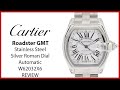 ▶Cartier Roadster GMT Extra Large Stainless Steel Silver Roman Dial Automatic - REVIEW W62032X6