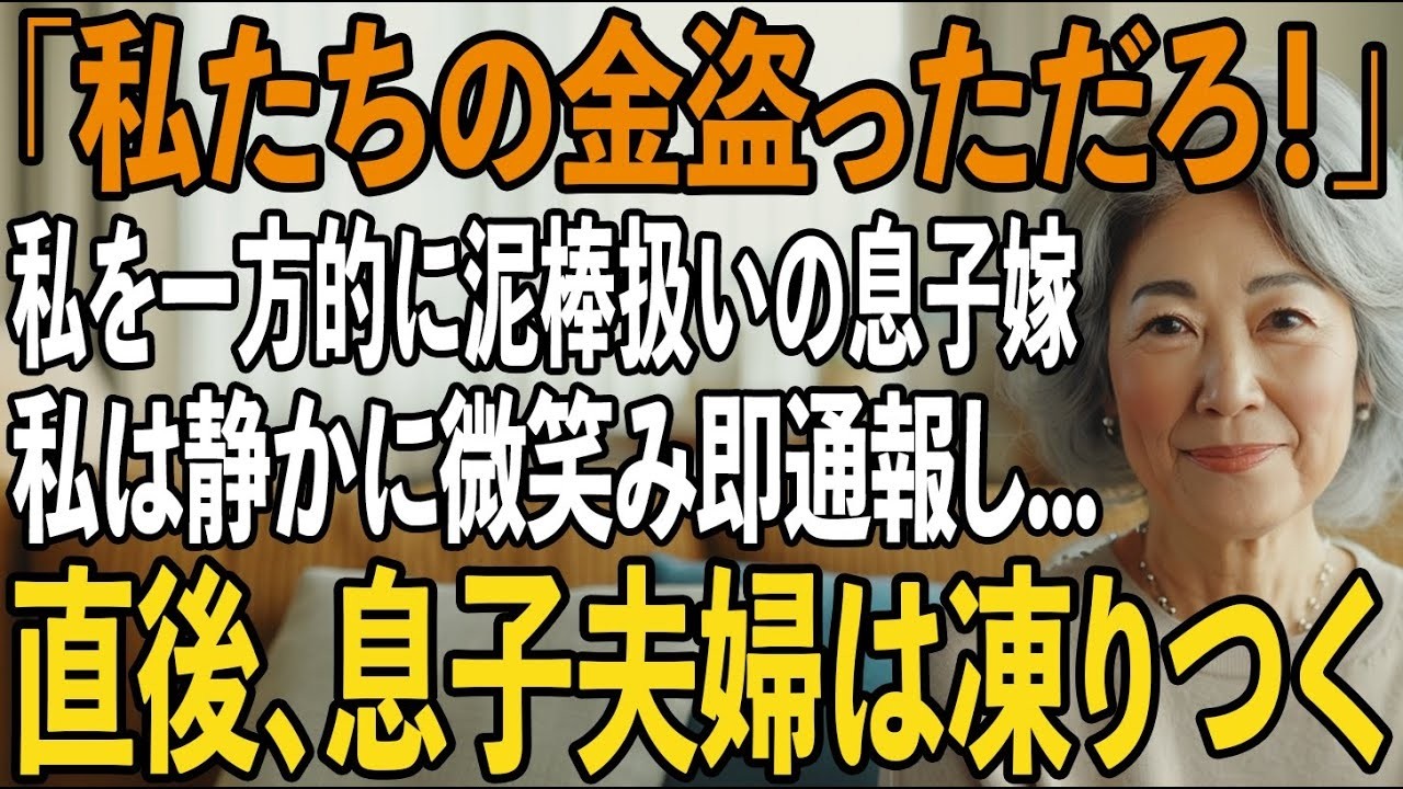 「私たちのお金を盗っただろ！」帰宅した瞬間怒鳴ってきては姑の私を”泥棒扱い”する息子嫁。私「今すぐ警察を呼びますから」→直後、息子夫婦は凍りつき実は【シニアライフ】【60代以上の方へ】