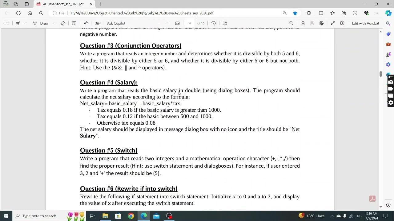 lesson 1: introduction to Java Lab (Object-Oriented Programming 1 Lab ...