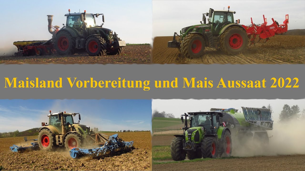 Maisland Vorbereitung und Maisaussaat 2022 | Fendt 724 | Claas Arion | Maschio Ersteinsatz | Drohne