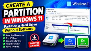 How to Create a Partition in Windows 11 | Partition a Hard Drive Without Software