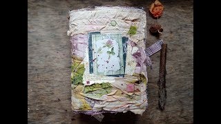 (Sold) Softcover Botanical Junk Journal "Cute Red Clover" Memory book Scrapbook