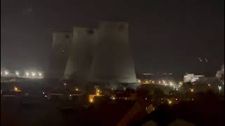 Ferrybridge Powerstation Demolition - Final chimneys