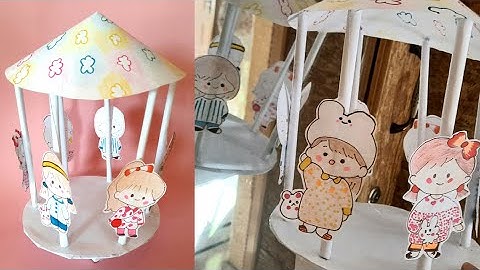 Diy cute paper merry go round | diy paper toys