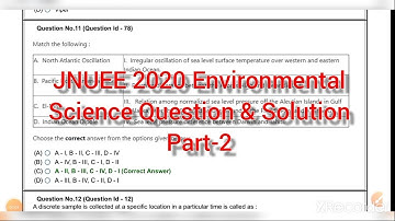 JNUEE 2020 Environmental Science Question Paper & Answer || Part-2