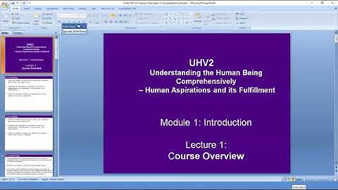 UHV-III 1 M1 L1 Course Overview