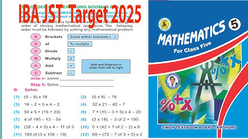 Sindhi Math Lecture BODMAS Rule Class 5 | IBA JST Target 2025 #ibatestpreparation