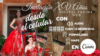 Como hacer Paso a Paso una invitación digital Interactiva de 15 años con tu celular en Canva Gratis screenshot 4