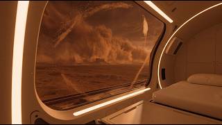 3 Hours Mars Train Cabin | Dust Storm, Rail Sounds & Deep Bass for Sleep & Focus