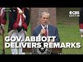 LIVE: Gov. Abbott gives remarks at monument dedication, first event in ATX since threatening funding