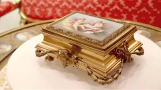 Antique French Ormolu & Painted Porcelain Casket C1870