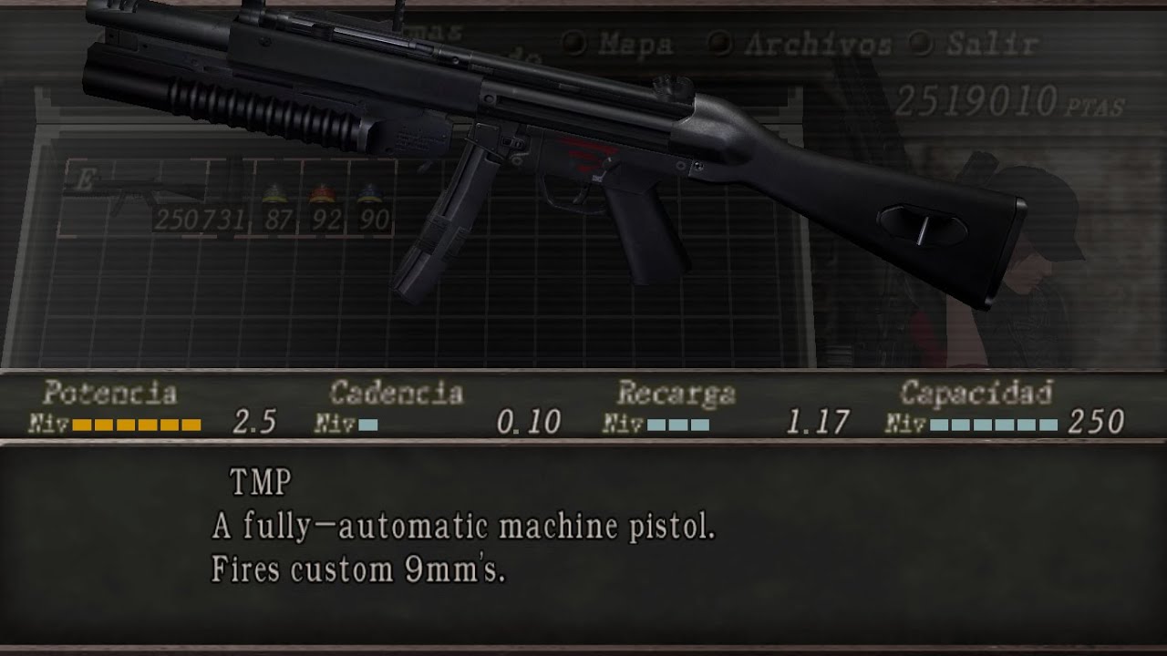 MP5(TMP) e M203(Granadas)Mod  Exclusivo Para Skins Femininas Resident Evil 4 Clássico.