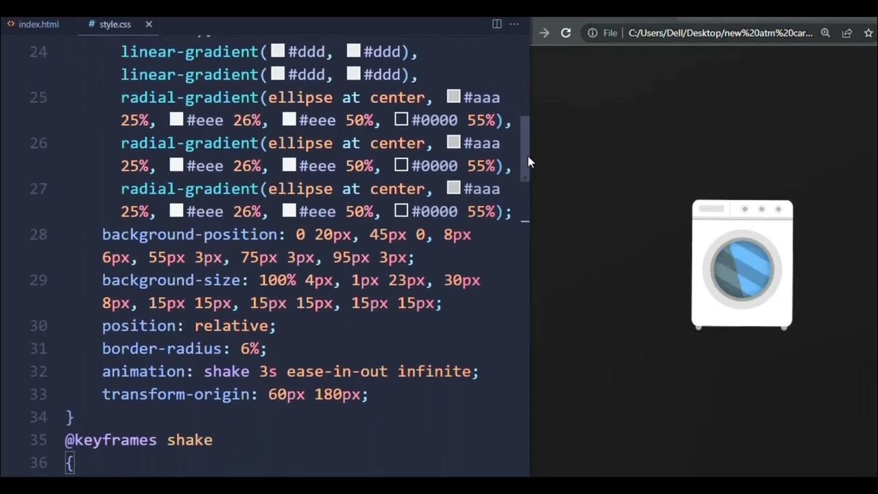Washing Machine Design Using Html & CSS UI Design - YouTube