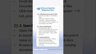 Saved Word Document Disappeared? Here’s How to Get It Back!#wordtutorial #filerecovery
