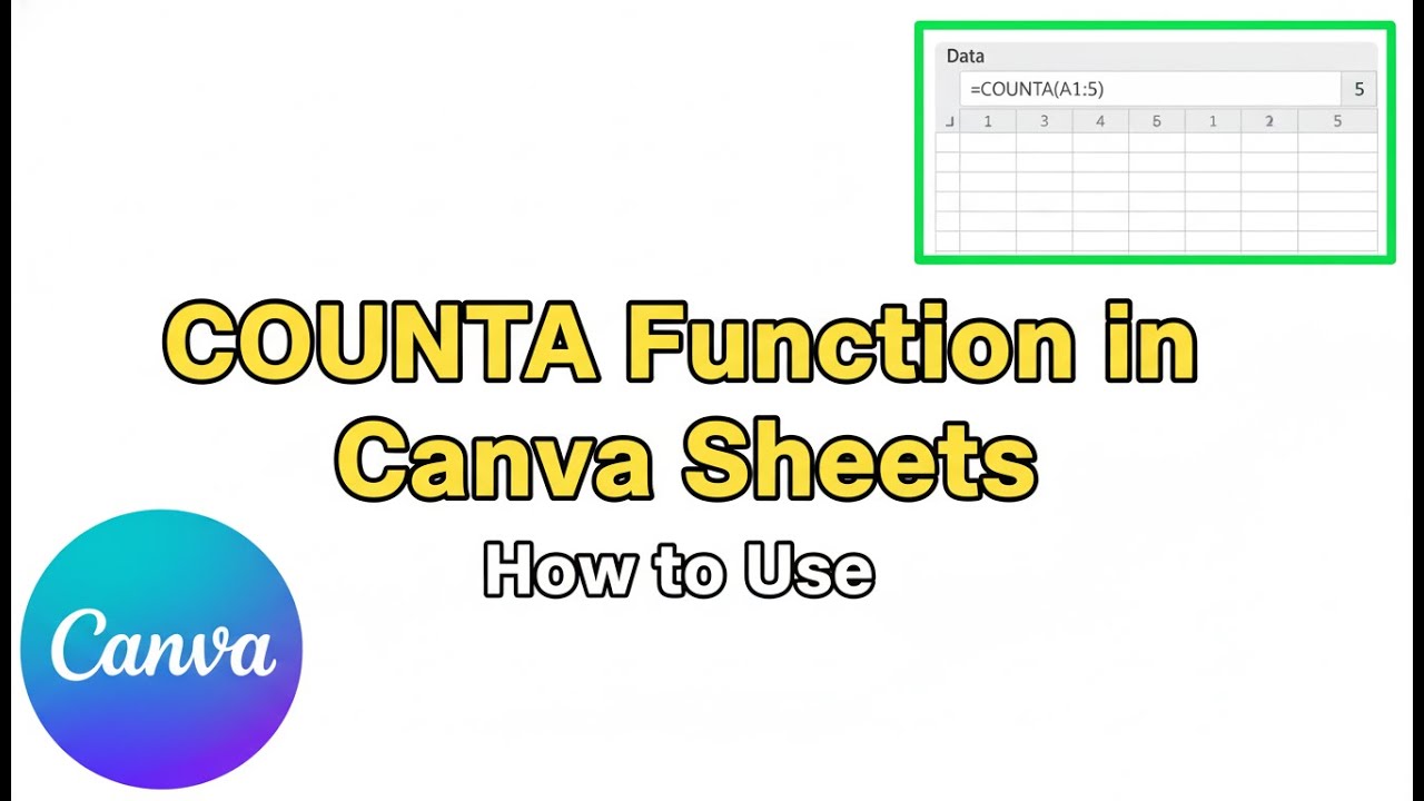Как использовать функцию СЧЁТЗ в листах Canva