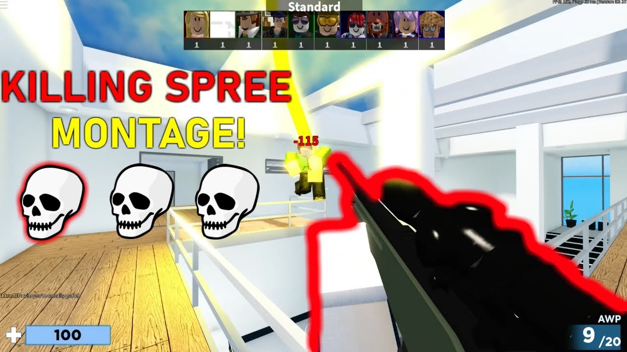 Roblox Arsenal Killing Spree Montage - the killing spree roblox