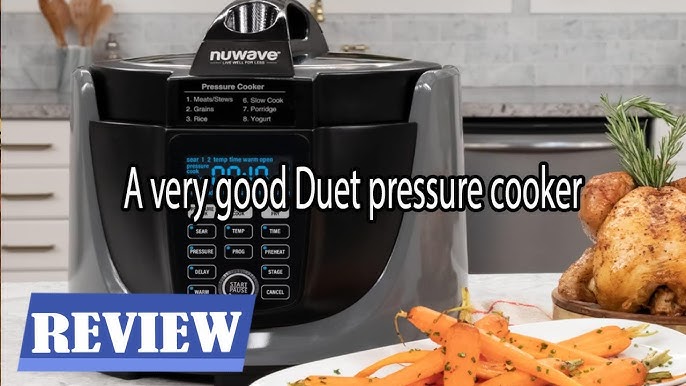 Nuwave Duet Pressure Cook and Air Fryer Combo Cook; Stainless Steel Pot &  Rack; Non-Stick Air Fryer Basket; Steam, Sear, Saute, Slow Cook, Roast