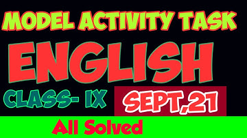 Model activity task | English | Class  9| Solved| September | সমাধান | 100% correct| #Education_plus
