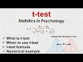 What is t test in Statistics | How to solve t test numerical | Hypothesis Testing in Psychology