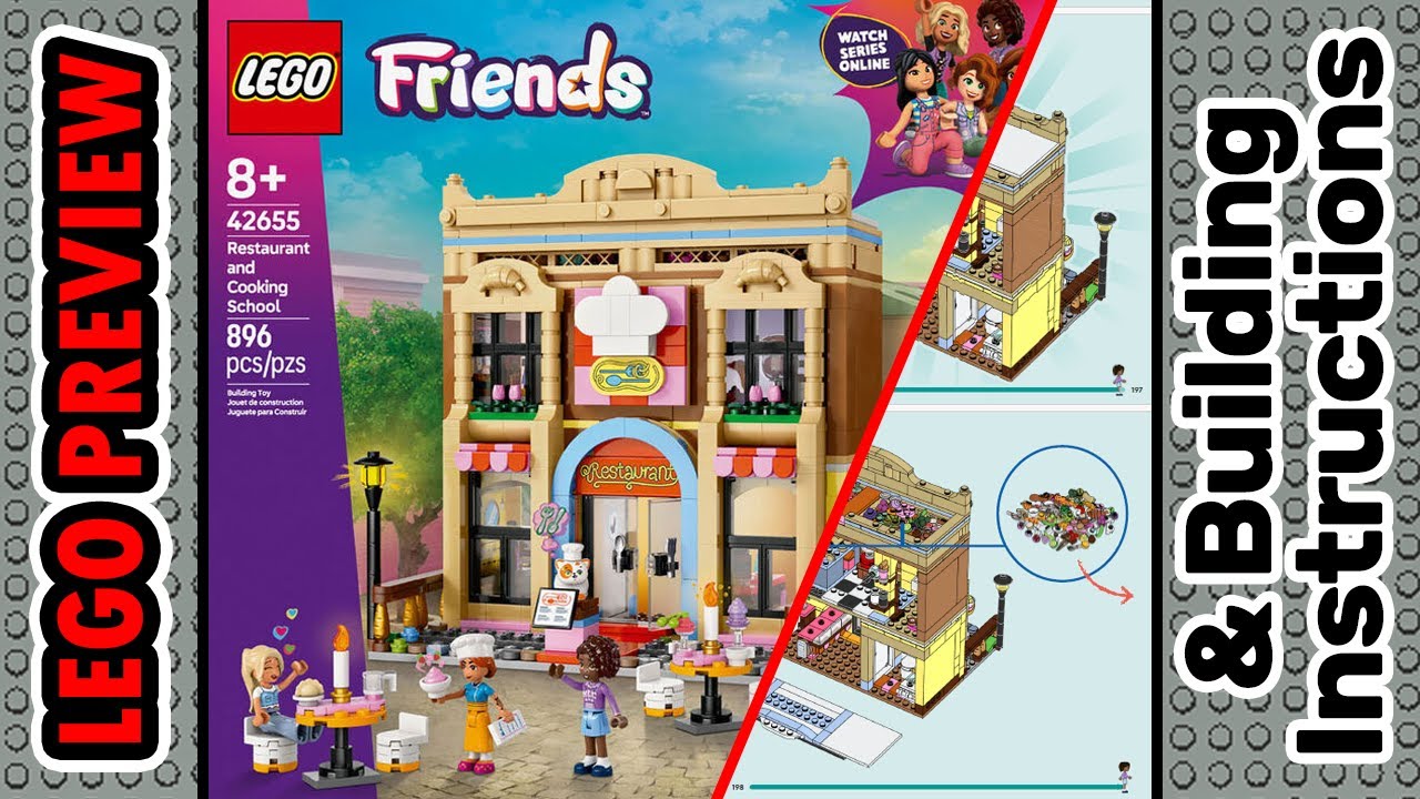 PREVIEW: 42655, LEGO FRIENDS, Restaurant and Cooking School & Building Instructions! LEGO 2025
