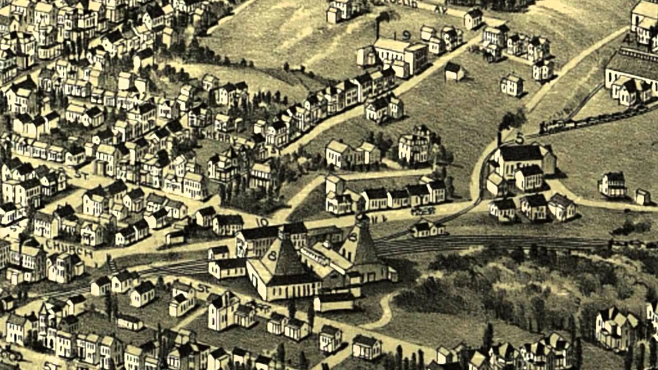 Barnesville Ohio 1899 Panoramic Bird's Eye View Map 6413 YouTube