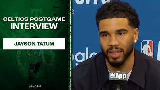 Jayson Tatum REACTS to Donte Divincenzo Achilles Tear | Celtics vs 76ers Game 4 Postgame