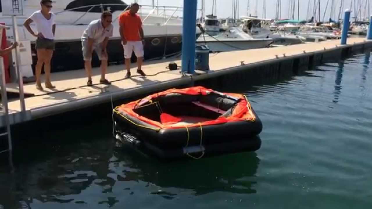 Utilisation d'un radeau de survie