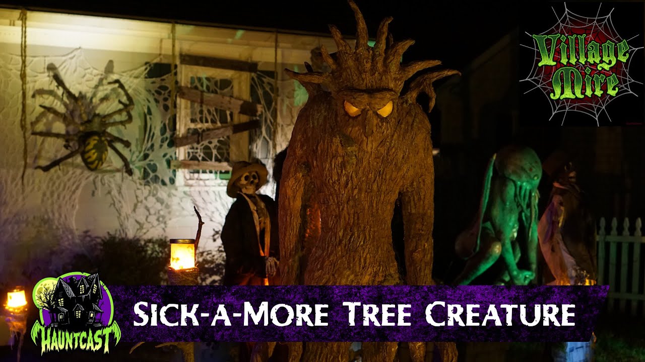 Sick-a-More Tree Creature from the Village Mire Yard Haunt 2024 #yardhaunt #homehaunt