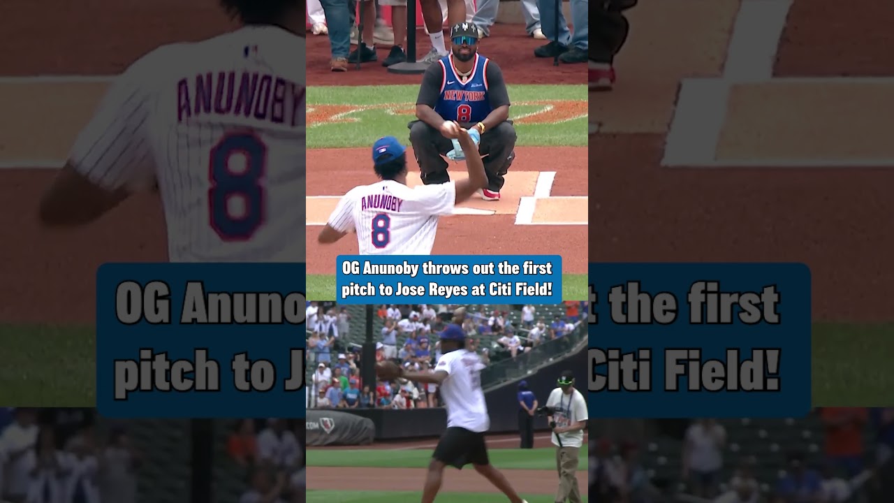 OG Anunoby throws out first pitch at Citi Field! ⚾