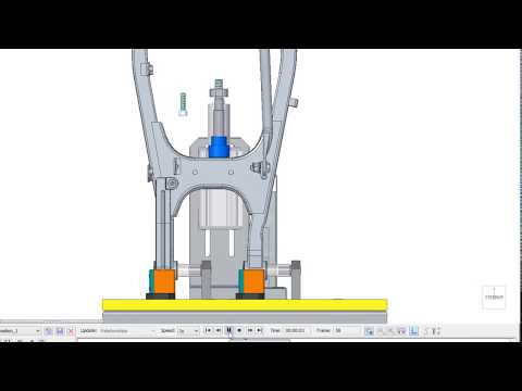 Pneumatic Press Fit Machine Animation in Solid Edge