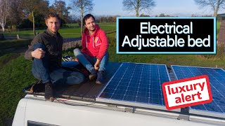 Crazy Electric Adjustable Bed in a van! Luxurious Vanlifers. Van Conversion