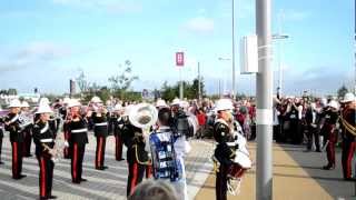 Royal Marines Band Performing at the Olympic Park in London
