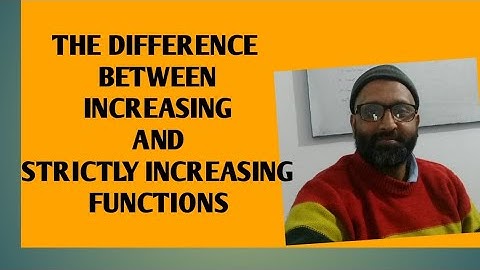 Functions | Increasing and Strictly Increasing | Class 12 Maths