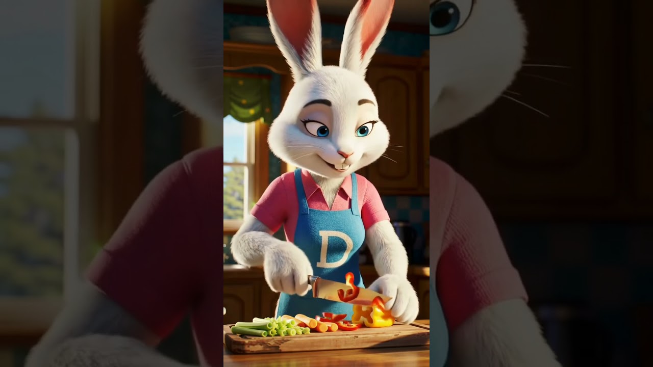 White rabbit make vegetables mix.  