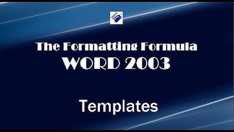 Word 2003   Templates-Learn how to create a template from a document.