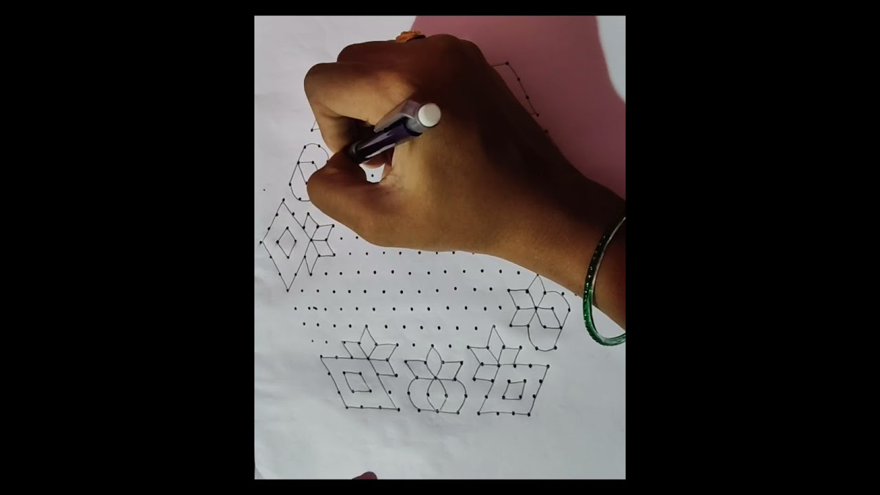 21*11dots festival rangoli design, 🌺🌺//easy rangoli step by step process, easy for bigginers