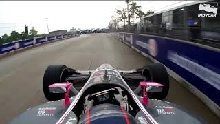 Marco Andretti's AWESOME car control with slick tires in the rain