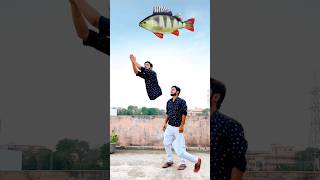 Flying body parts Vs Giant fish eating game for cute brothers 😄😉 #trending #shorts