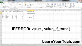 IFERROR Function Microsoft Excel