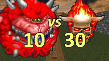 10 Cacodemons vs 30 Lost Souls - Monster Infighting - Doom Retro Battles