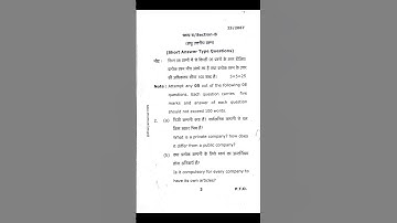 MGKVP B.COM 2nd YEAR 3rd SEMESTER PREVIOUS YEAR PAPER 2023 COMPANY LAW