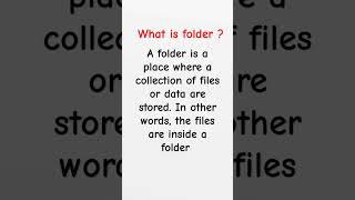 What is folder ?  #shortsvideo #computereducation #computermemory #motivation #study