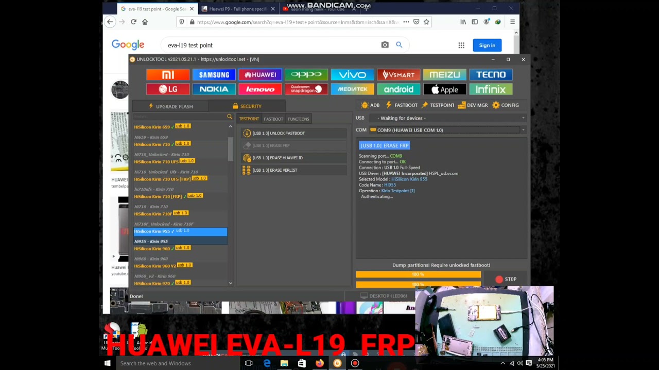 HUAWEI P9 EVAL19 FRP 2021 DONE BY (UNLOCKTOOL) YouTube