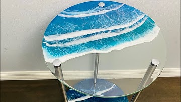 How to make Ocean glass table with resin waves DIY