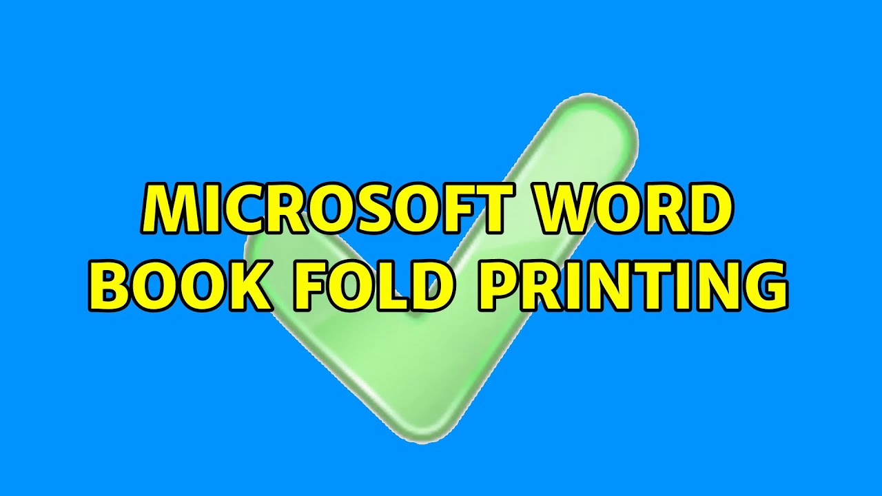 Microsoft Word Book Fold Printing