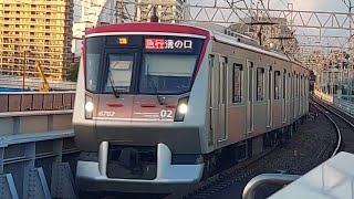 東急大井町線6000系6102F急行溝の口行き二子新地駅通過(2023/4/16)