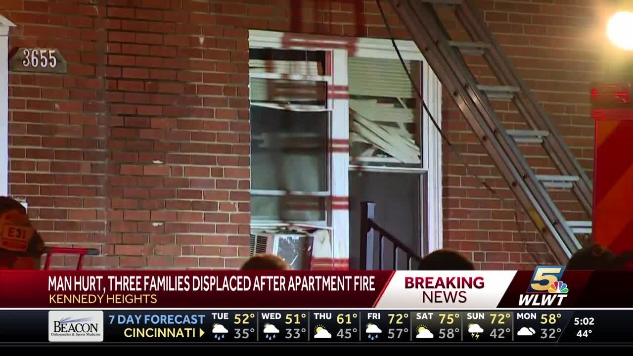 Man hurt, 3 families displaced in early morning apartment fire - YouTube
