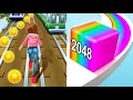 Subway Princess Runner VS Jelly Run 2048 Gameplay IOS Android