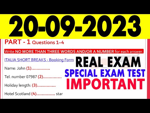 IELTS LISTENING PRACTICE TEST 2023 WITH ANSWER | 20.09.2023