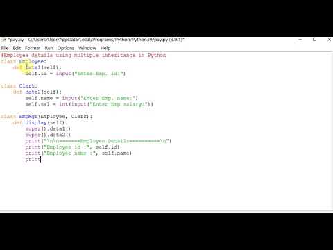 Employee details using multiple inheritance in Python